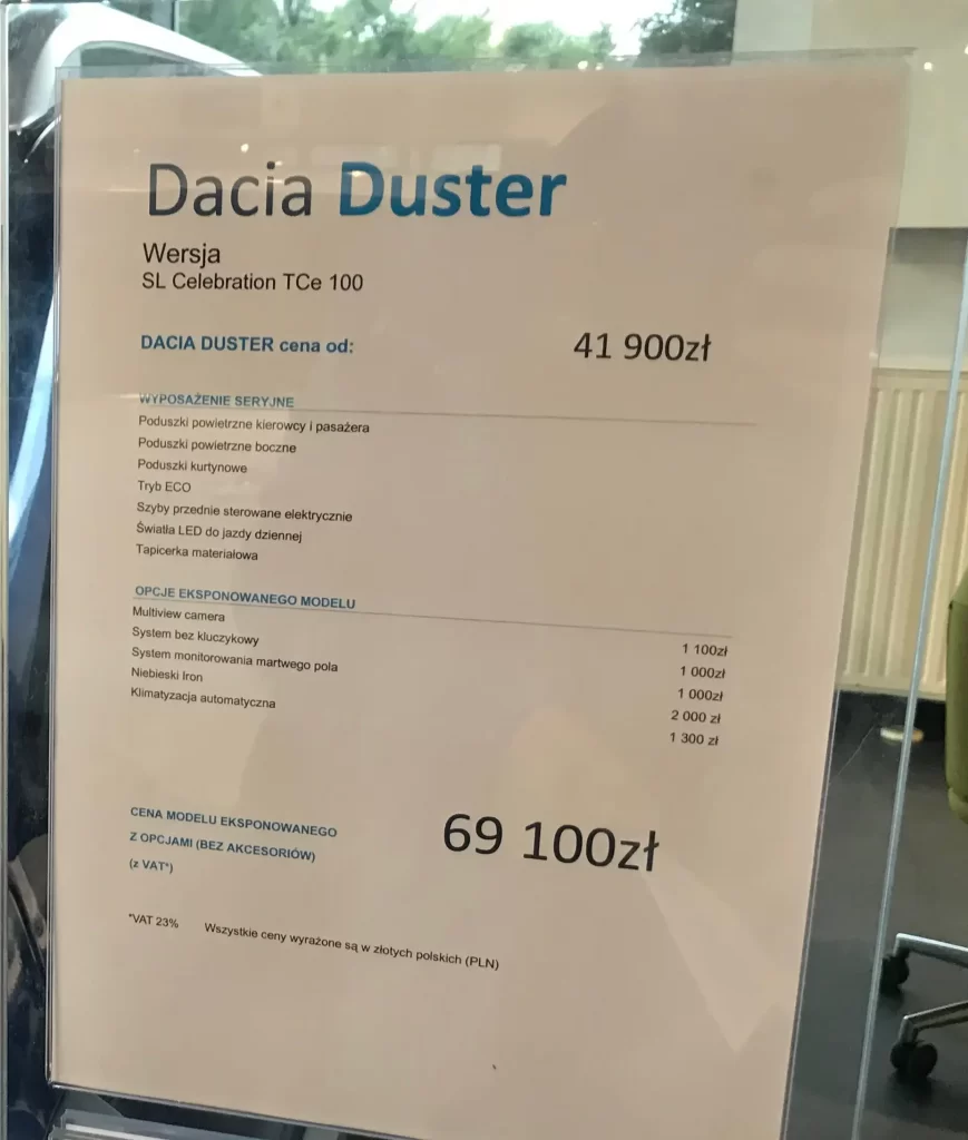 Cena Dacia Duster SL Celebration w 2020