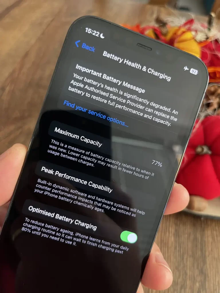 iphone 12PRO bateria po 3 latach
