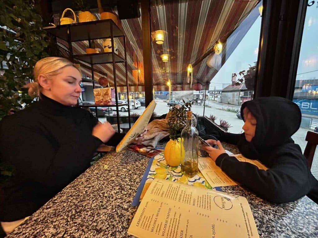 Żona i syn w Mąka di Napoli